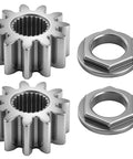 Two Pack Steering Shaft Pinion Gear And Bushing Kit For MTD 717-1554 Toro 112-0863 Cub Cadet LT1042 shown with two pinion gears
