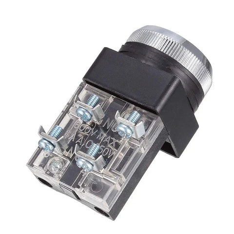 Emergency Stop DPST Push Button Switch 1NO 1NC, AC 250V 6A, 4 Terminal, Momentary Control Button, Industrial Panel Mount