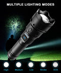 Beast Mode Bright Rechargeable Flashlight Two Point Five Million Lumens Waterproof Tactical LED Handheld With Five Modes