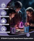 Kids using Geodes Growing Science Kit For Kids Ages 6 8 12 With Crystal Growth In 24 Hours STEM Educational Toys For Geology Lovers