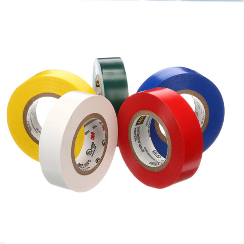 Vinyl Electrical Tape 35 5-Roll Multi-Color Pack for Cable Jacket Repair and Electrical Insulation, durable and heat resistant.