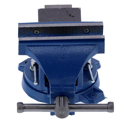 Heavy Duty 6 Inch Metal Bench Vise With 360 Degree Swivel Base 140mm Opening 45# Steel Jaws Anvil And Non Slip Pressure Plate