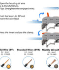 50 Pack Compact Din Rail Terminal Blocks Featuring Quick Snap Lever Wire Connectors For 28 To 12 Awg Electrical Wiring, installation guide.