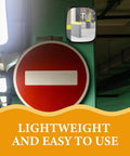 Wide Angle Safety Convex Mirror Rock Solid Wall Mount For Garage Warehouse Parking Lot mounted near a no-entry sign in a parking garage.