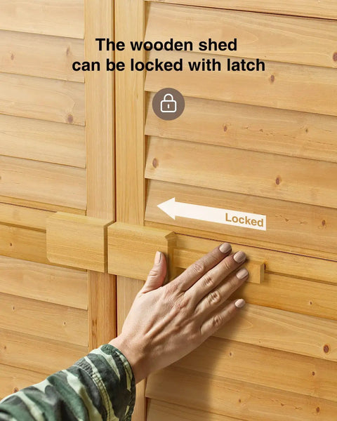 Person locking Outdoor Storage Cabinet With Lockable Double Doors And 3 Removable Shelves For Serious Tool Organization
