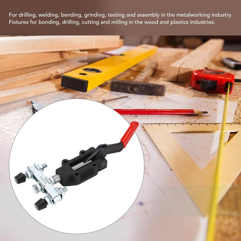 Built Tough Double Headed Toggle Clamp, Heavy Duty Push Pull Clamp With 600kg Clamping Force for Woodworking Jigs and Fixtures, Red Handle