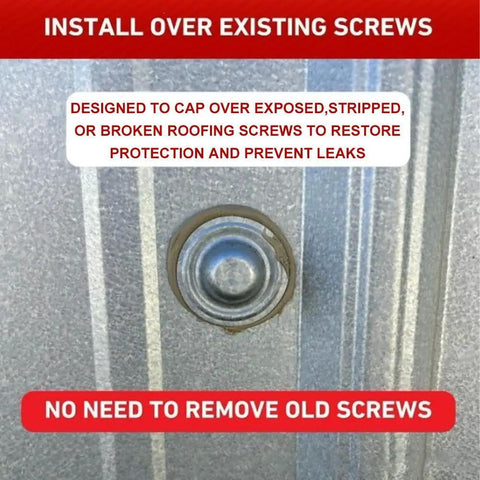 Premium Galvalume Roof Screw Caps To Cover Exposed Hardware Without A Sweat And Deliver A Knockout Waterproof Shield For Outdoor Shingles Patios And Fix Ups, installed over existing screws.