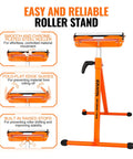 Built Tough Heavy Duty Folding Roller Stand 2 Pack With Adjustable Height Quick Knob Lock Casters for stable material support.