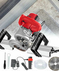 Pro Level Heavy Duty Electric Tile Chamfer Machine With Sturdy 12 V Water Pump And Lightning Fast 13000 Rpm Motor And Tough 1200 W Wet Cutting Saw components and handle design.