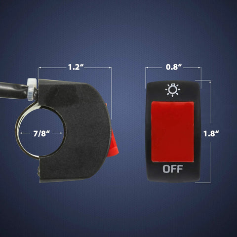 Universal Motorcycle Handlebar Toggle Switch With On Off Push Button 12V 10A For 7/8 Inch Handlebars Fits U5 U7 U2 Motorcycles Scooters Electrombile Motorbike Red Must Have, black and red switch with 7/8-inch clamp