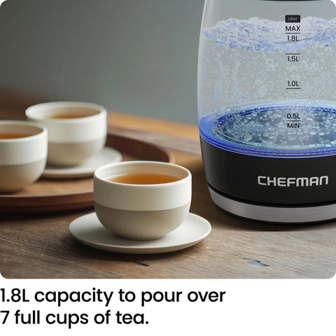 Fast 1.8L Electric Kettle 1500W For Quick Boil Tea Coffee with cups on table