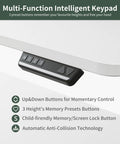 Premium FEZIBO Triple Motor L Shaped Electric Standing Desk 63 Inches Wide corner workstation's height adjustable keypad.