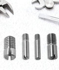 12 Pcs M3 X 6mm Slotted Cylindrical Pin 304 Stainless Steel External Thread Dowel Pin For DIY Furniture close-up