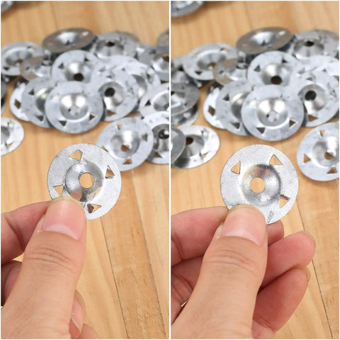 Foam Board Washer Set 220 Pcs Galvanized Steel One And One Eighth Inch Fasteners for Foam Board Panel Installation