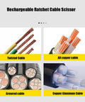 Beefy Battery Powered Hydraulic Cable Cutter cutting twisted, copper, armored, and copper aluminum cables up to 50mm