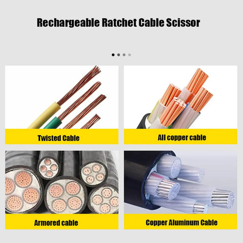 Beefy Battery Powered Hydraulic Cable Cutter cutting twisted, copper, armored, and copper aluminum cables up to 50mm