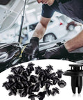 Mechanic using 20 Pieces Push Type Retainer Clips for Bumpers Engine Covers Fender Liners and Splash Shields Replacement for Mazda.