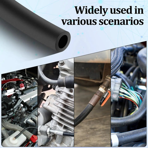 Universal Fuel Line Hose One Eighth To Five Sixteenths Inch Inner Diameter NBR Rubber Five Feet Durable Oil And Temperature Resistant