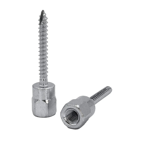No Nonsense 3 8 Inch Threaded Rod Anchors For Wood Framing 1 4 By 2 Inch Vertical Fasteners with silver finish.