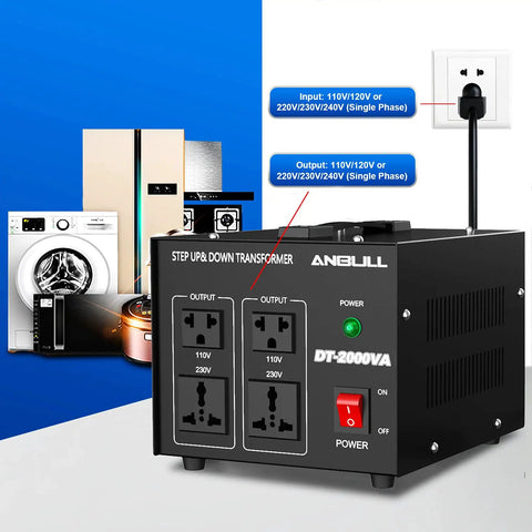 Beefy 2000W Voltage Transformer Converter For Global Use 110V To 220V And Back Step Up Or Step Down Power Transformer For Home And Travel