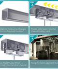 Installation steps for P2750EG Trolley Assembly For Light Duty Electric Hoist Fits 1 5 Eighth Inch Wide Or Taller Strut Channels Unistrut.