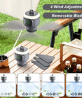 18 Inch Canopy Fan With Light Portable Rechargeable 12000mAh Cordless Outdoor Ceiling Fan For Gazebo Tent Patio Camping
