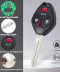 Black Four Button Keyless Entry Remote Key Fob Replacement For Mitsubishi Lancer 2008 To 2015 With FCC ID G8D-625M-A shown in detail