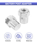 2 Pair Battery Terminal Adapters With 3/8 Female Threads Zinc Alloy Build Corrosion Resistant Top Post Connectors for trucks and marine batteries