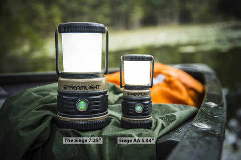 Siege AA 200-Lumen Lantern With White And Red LEDs For Camping And Emergencies Featuring High Medium And Low White Modes Plus Red LED And SOS For Emergency Signaling Night Vision Friendly And Compact Outdoor Light Coyote on boat.