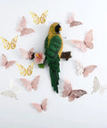 180 Pcs 3D Butterfly Wall Decor Kit In Gold Silver Rose Gold With 3 Styles And 3 Sizes Removable Wall Decals around parrot