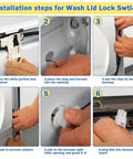 Installation steps for Rugged Washer Lid Lock Assembly Replacement For Whirlpool Maytag Kenmore W11307244 W10682535.