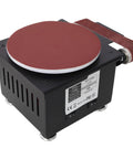 Heavy Duty Mini Belt Disc Sander And Bench Grinder, 2 In 1 Electric Spindle Sander Machine with a red sanding disc and belt.