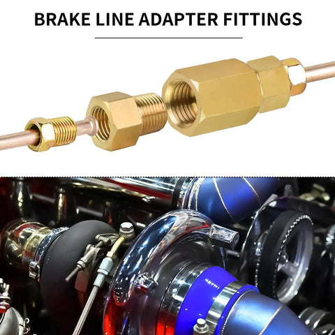 Brass Inverted Flare Female Brake Adapter Fitting One Eighth Inch NPT To Three Eighths Twenty Four Inch For Hydraulic Refrigerant And Fuel Lines