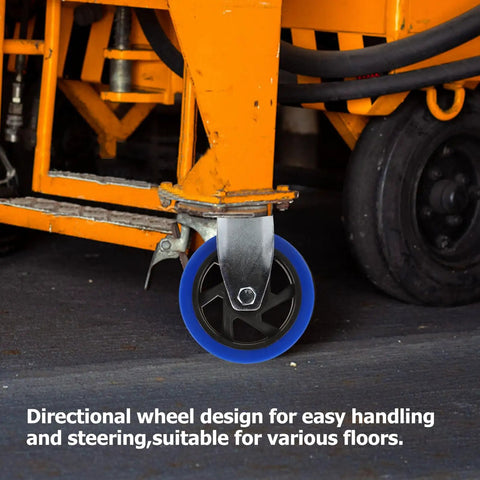 Hassle Free Heavy Duty Directional Plate Casters Featuring 5 Inch Black Rubber Wheels And Silent Non Swivel Design For Dead Simple Rolling On Trolleys Workbenches And Shop Carts.