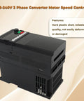 7.5KW 10HP Variable Frequency Drive VFD 220V to 208-240V 3-Phase Converter Motor Speed Controller with features list