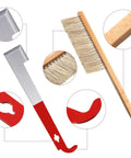 Beekeeping Starter Kit with J Hook Hive Tool, Beehive Brush, Frame Lifter and Scraper, Stainless Steel 3 Piece Set for beekeepers.