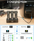 DJI Avata 2 Battery Charging Hub 100W Beast Fast Charger showing 2 charging modes with 3 batteries connected.