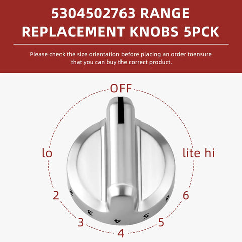 Frigidaire Gas Range Stove Knobs Replacement Kit, Universal ABS Control Knobs for Electric and Gas Ranges, top view of knob