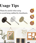 Usage tips for One Hundred Heavy Duty Flat Head Thumb Tacks In Bronze Top Shelf Push Pins For Upholstery And Wall Decor.