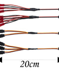 Four Piece JR Y Harness Wire Splitter Set 7.87 Inch JR Male To JST Female Y Cable For Servo Receiver Extensions, 20cm length