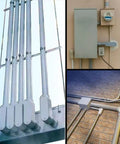 Four Pack Three Quarters Inch Rigid PVC Conduit Body Type T Slip X Slip With Cover And Gasket installed outdoors and on wall