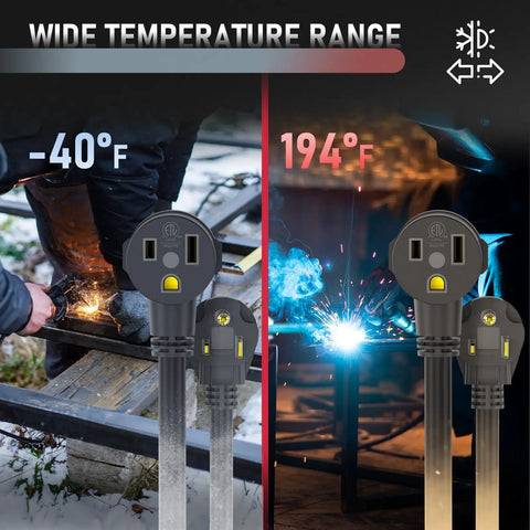 Heavy Duty 50 Foot 250 Volt Welder Extension Cord With 10 AWG Conductors For Welding Machines NEMA Six Fifty P To Six Fifty R