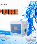 Real Time Water Flow Meter For Irrigation And Garden Hose GPM Usage Monitor with blue water splash background