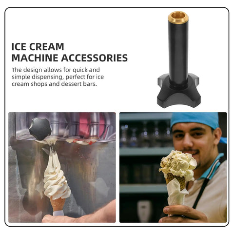 Plastic Ice Cream Maker Nut Fastener Replacement Part shown with ice cream dispensing and shop use.