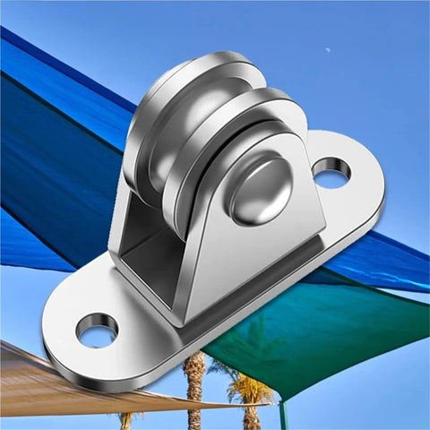 Rock Solid V Groove Gate Wheels 2 Piece Heavy Duty Pulley Block Kit, steel roller component for smooth gate operation.