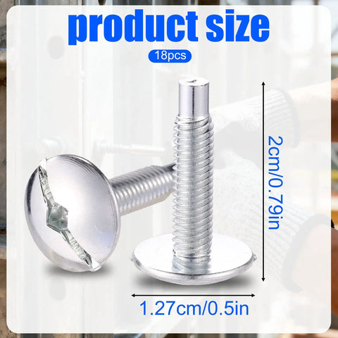 Roll With These Top Shelf 18 Piece Load Center Cover Replacement Screws Designed For Electrical Panels Compatible With Square D Siemens Qo Homeline Murray Heavy Duty Steel Hardware To Nail Down Any Breaker Box Task Flawlessly, showing size dimensions of screws.
