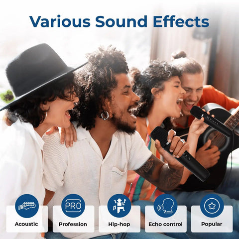 People using 100W All In One Voice Amplifier With Two Wireless Microphones And Big Pro Sound Portable Bluetooth PA System For Karaoke And Parties