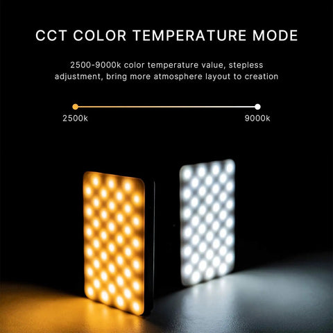 Portable RGB LED Video Light Panel For Cameras 0 To 360 Degree Color Range 2500K To 9000K 95 Plus CRI Rechargeable 3100mAh LED Lighting