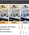6 Lights Semi Flush Mount Modern Ceiling Light Fixture with Industrial Black Metal Sputnik Chandelier lighting options