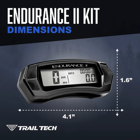 Endurance II Digital Gauge Speedometer Kit With Backlight For Yamaha ATVs And Quads That Tracks Current Speed Avg Speed Max Speed Two Trip Odometers Riding Time Stopwatch Total Ride Time Fits TW200 Banshee Blaster Grizzly 450 550 700 Kodiak 450 1.6 x 4.1 in